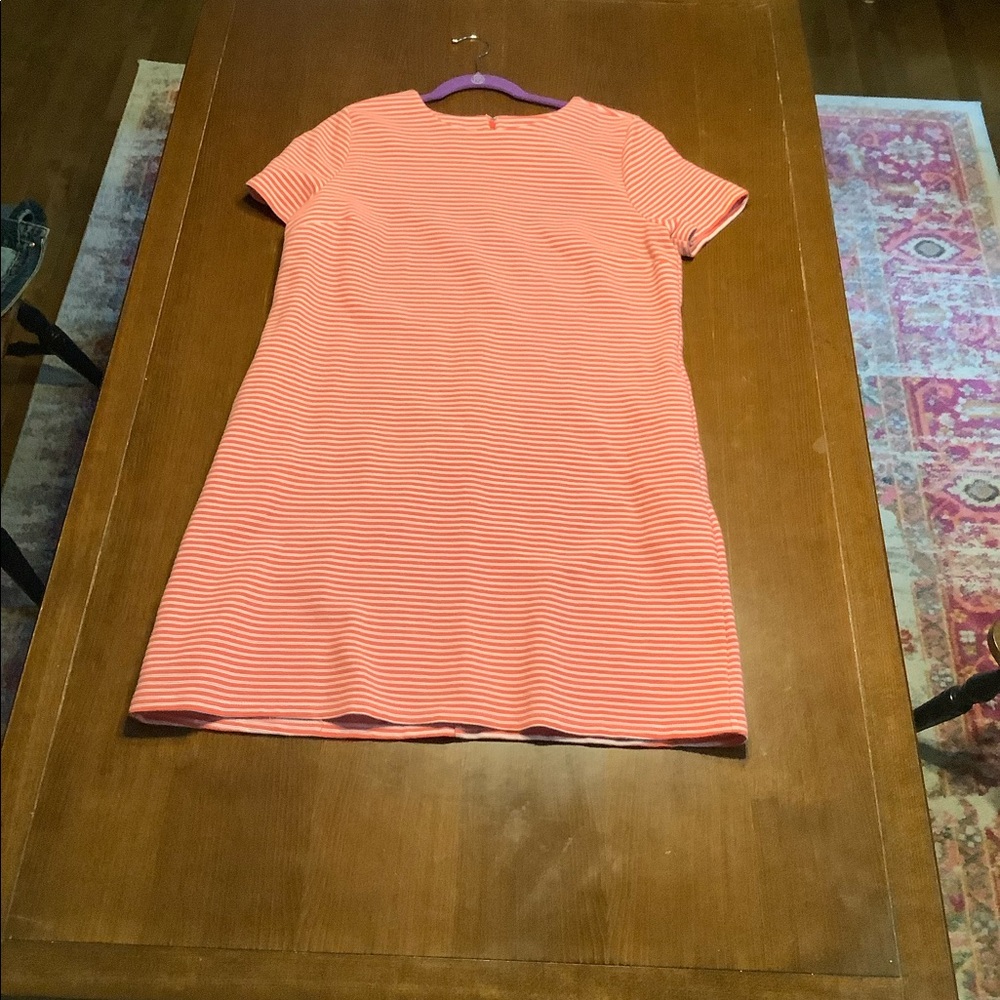 Pink and orange striped Ann Taylor sheath dress size 12